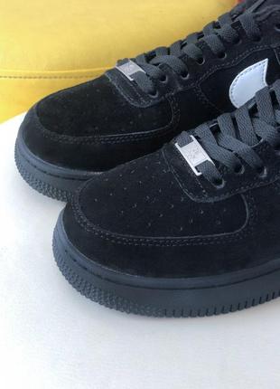 Nike air force 1 low black fur8 фото