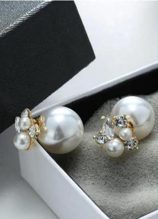 Сережки вишукані білі перлини