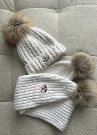 Набір шапка і шарф moncler