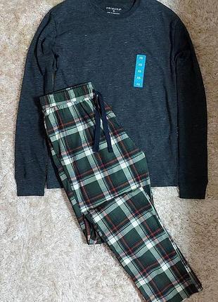 Піжама чоловіча, домашній костюм (кофта - трикотаж, штани - мікро фліс), заміри в оголошенні