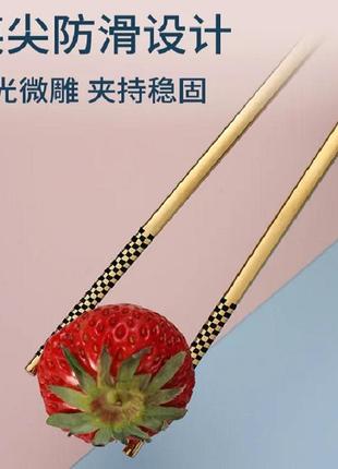 Преміум китайські палички для їжі "qingbang" червоні в комплекті з кейсом / багаторазові / нержавіюча сталь 3048 фото