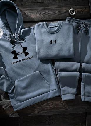 Шикарний чоловічий зимовий комплект 3 в 1 "under armour fleece winter"7 фото