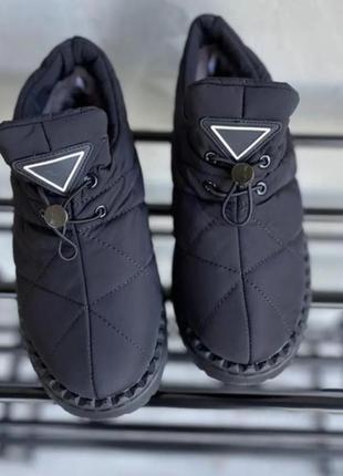 Дутики водовідштовхуючі на хутрі ❄️ теплі чорні