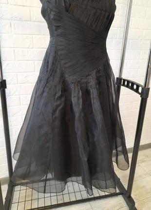 Черное, шелковое, пышное платье, черное шелковое платье (2).3 фото