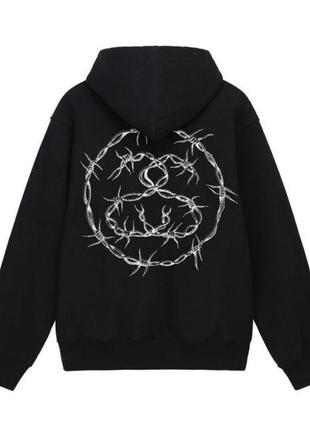 Худи черный loys stussy barb logo