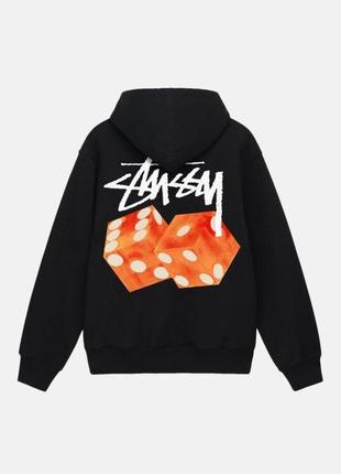 Худи черный loys stussy diced-out logo