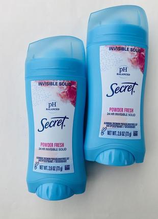 Дезодорант-антиперспірант secret ph balanced antiperspirant/deodorant invisible solid powder fresh