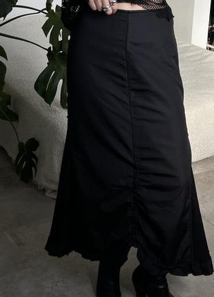 Черная утепленная флисом карго юбка4 фото