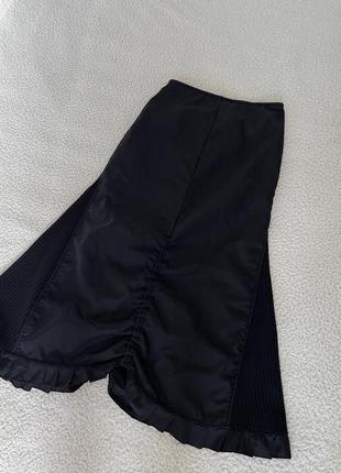 Черная утепленная флисом карго юбка10 фото