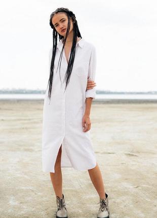 Универсальное льняное платье рубашка