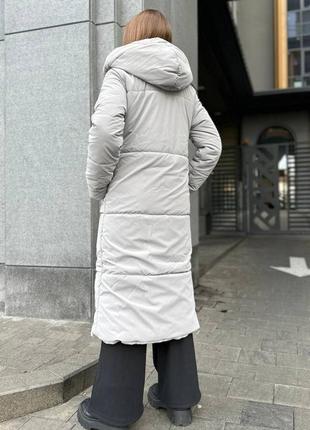 ❄️ женское зимнее пальто плащевка бархат на силиконе8 фото