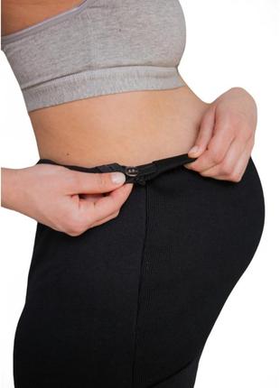 Утеплені спортивні штани-джогери для вагітних з кишенями чорні3 фото