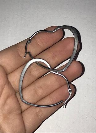 Сережки кольца сердечки