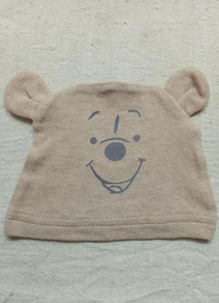 Шапочка трикотажная тонкая с ушками мишка disney baby george 3-6 m