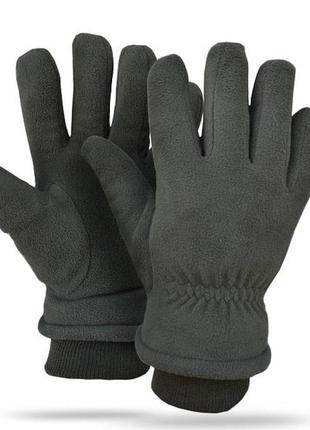 Тактичні зимові рукавиці на хутрі флісові до -30 олива