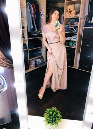 Новое шикарное блестящее платье! на выпускной размер 48 л l розовое нарядное вечернее красивое