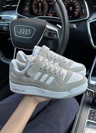 Жіночі кросівки adidas wire originals forum 84 low gray white suede
