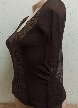 Eldar mizel кофточка блузка женская длинный рукав шоколадно коричневая размер s, xl4 фото