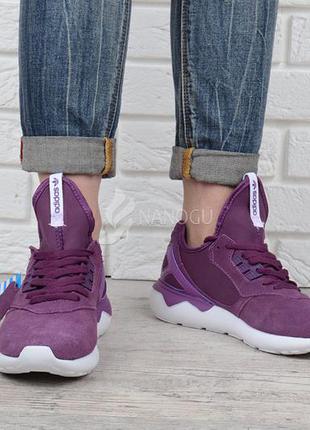 Кроссовки женские adidas tubular violet замшевые1 фото