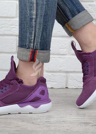 Кроссовки женские adidas tubular violet замшевые3 фото