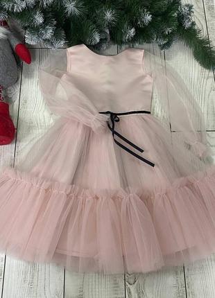Платье праздничное розовое, платье пудра 128 140 146