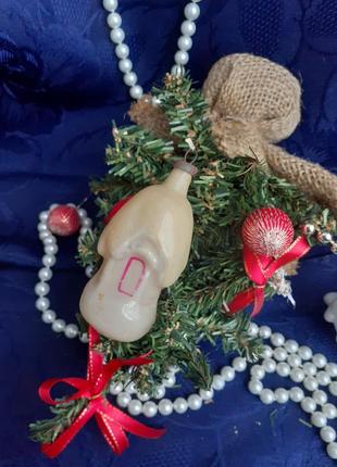 1950-е!🎄🏠❄ избушка винтаж домик елочная игрушка новогодняя советская ссср стекло эмали зимний рождественская9 фото