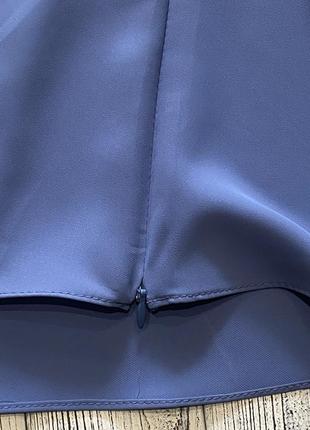 Женская блуза голубого цвета без рукавов с кружевом4 фото