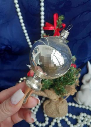 Винтаж! ❄☃️ сосулька с выемкой елочная игрушка ссср новогодняя советская погремушка фонарик рождественская капля стекло эмали литая подвеска2 фото