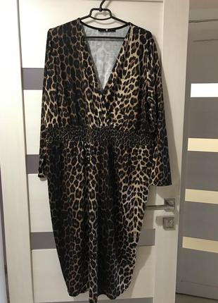 Леопардовое платье 22 размера1 фото