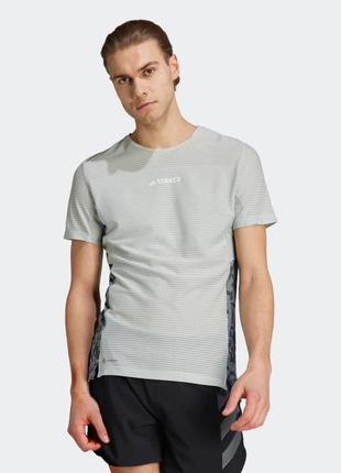 Футболка adidas terrex agravic pro trail running t-shirt grey hz6244