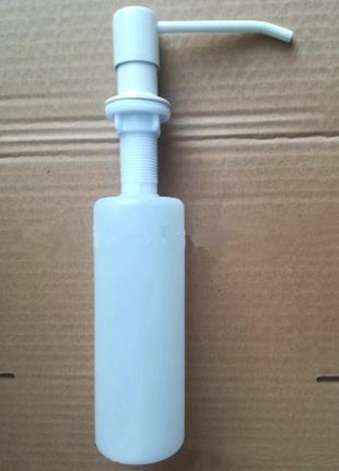 Дозатор диспенсер для жидкого мыла встраиваемый в мойку 350мл врезной белый матовый для столешницы до 4см