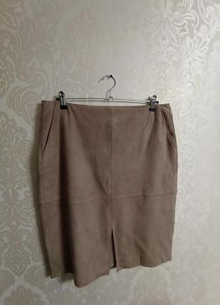 Юбка под замш, красивая стильная юбка с карманами4 фото