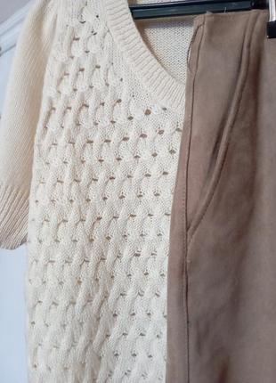 Юбка под замш, красивая стильная юбка с карманами3 фото