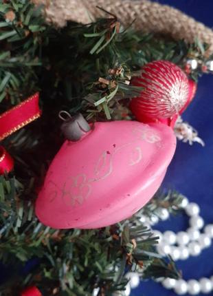1950-е! юла ☃️🌲🎠  дзига волчок елочная новогодняя игрушка стекло эмали роспись рождественская ретро винтаж стекло эмали фосфорная роспись7 фото