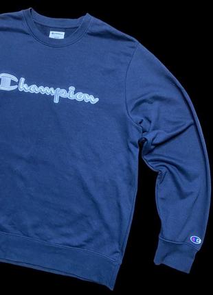 Champion свитшот темно синий мужской xl