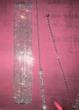 Роскошный люкс  колье украшение многослойный чокер камни стразы