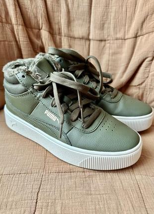 Утепленные высокие кеды puma💚