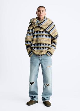 Жаккардовый свитер с геометричным узором2 фото