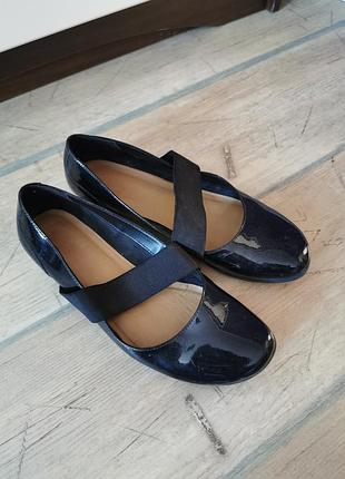 Кожаные туфли балетки