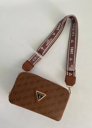 Женская сумка guess snapshoot brown топ качество