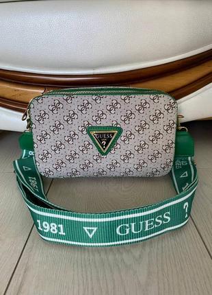 Женская сумка guess snapshoot gray green топ качество