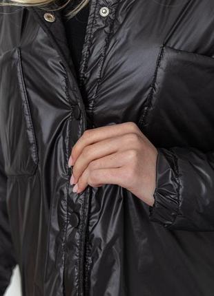 Куртка женская демисезонная свободного кроя, цвет черный, размер l, 235r78585 фото
