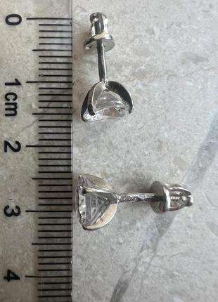 Новые красивенные классические серьги гвоздики серебро 925 проба бриллиантовая огранка10 фото