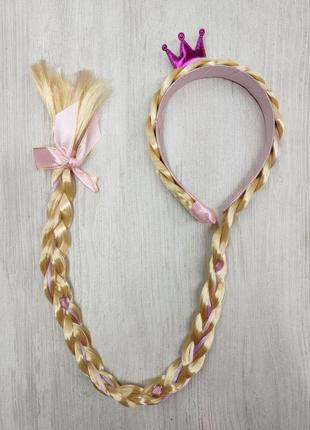 Набор анна палочка коса на обруче холодное сердце розовый5 фото