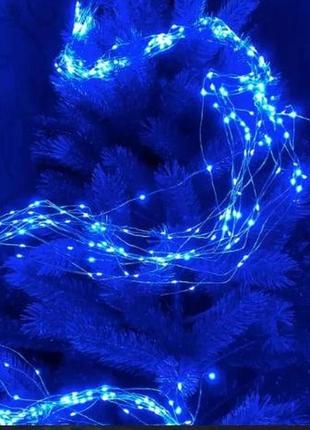 Новорічна світлодіодна гірлянда "кінський хвіст" від мережі 3 метри 300 led 10 ниток золото/біла/синя/мікс8 фото