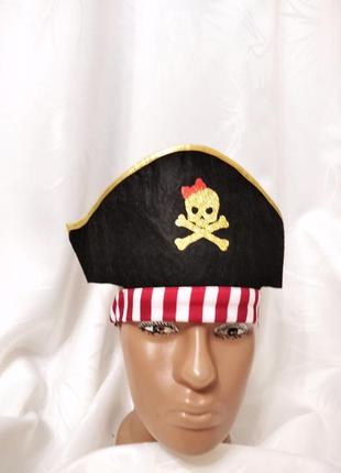Шляпа шапка подруги пірата піратки аніматора трєуголка4 фото