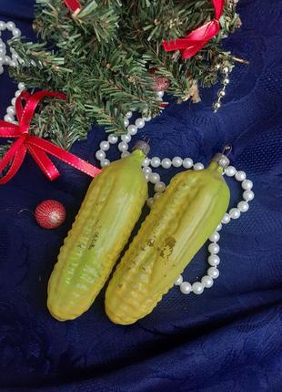 Винтаж! 🎄🌽☃️ стекло эмали кукуруза елочная новогодняя игрушка ссср советская ретро холодные хрущев кукурузка4 фото