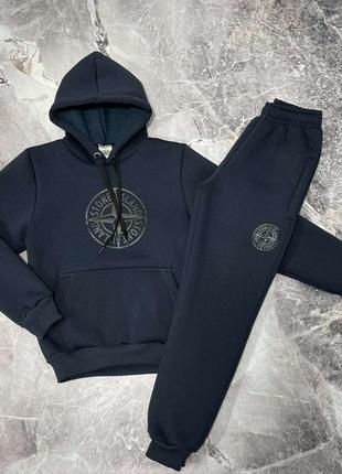 Зимовий костюм stone island (підлітковий)🔥худі та штани джогери3 фото