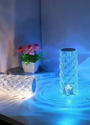 Настільна світлодіодна лампа із сенсорним керуванням троянда1 фото