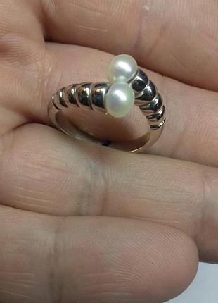 Кольцо серебро 925 жемчуг имп 10137